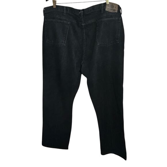 Big Men's Wrangler Straight Fit Jeans Sz 44X30 Black Casual Denim - Picture 4 of 5